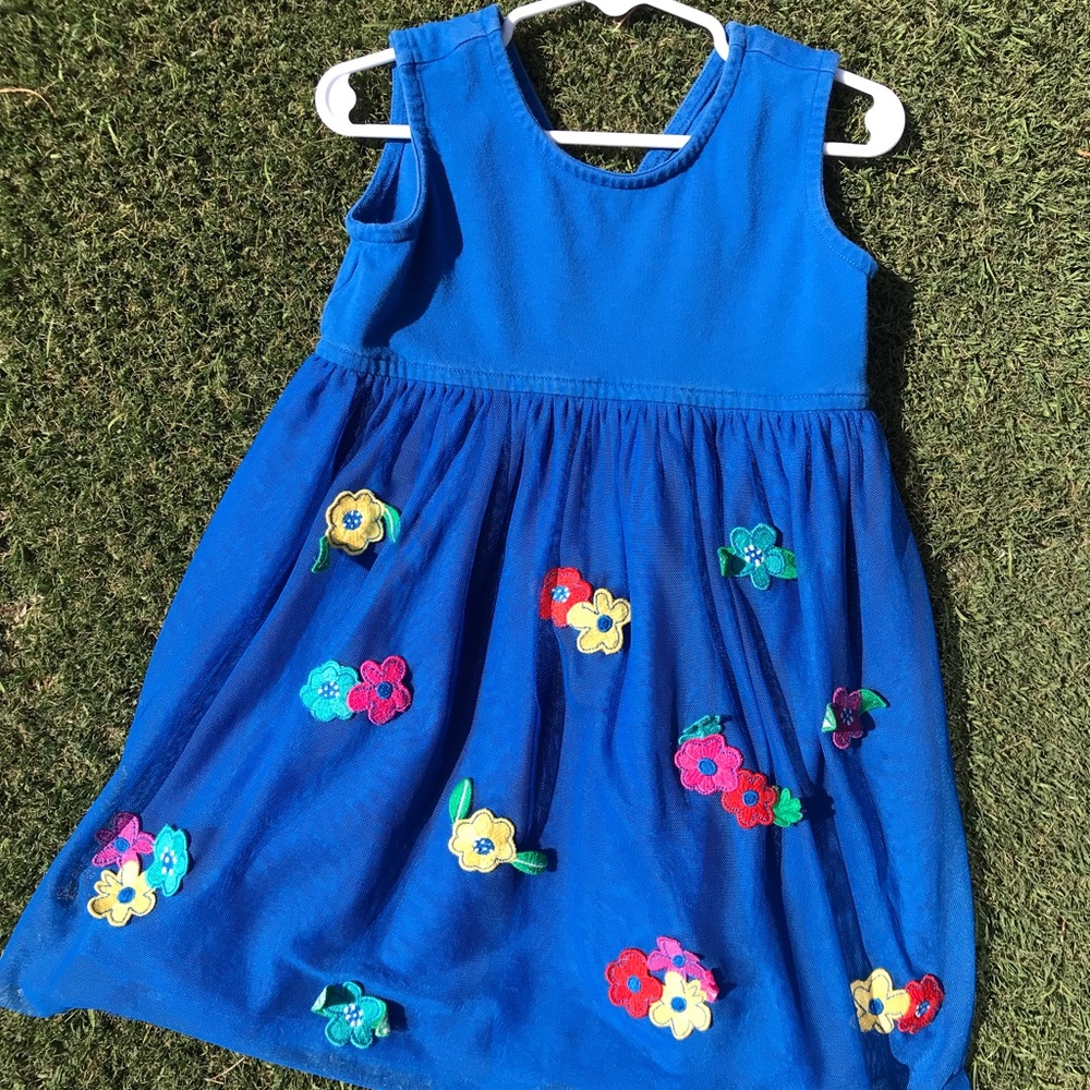 Blue Floral Kids Dress